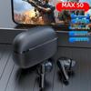 MAX50 Zinc Alloy Bluetooth Earphones with Dual Noise Cancelling and Fingerprint Touch - High Quality Wireless Earphones.