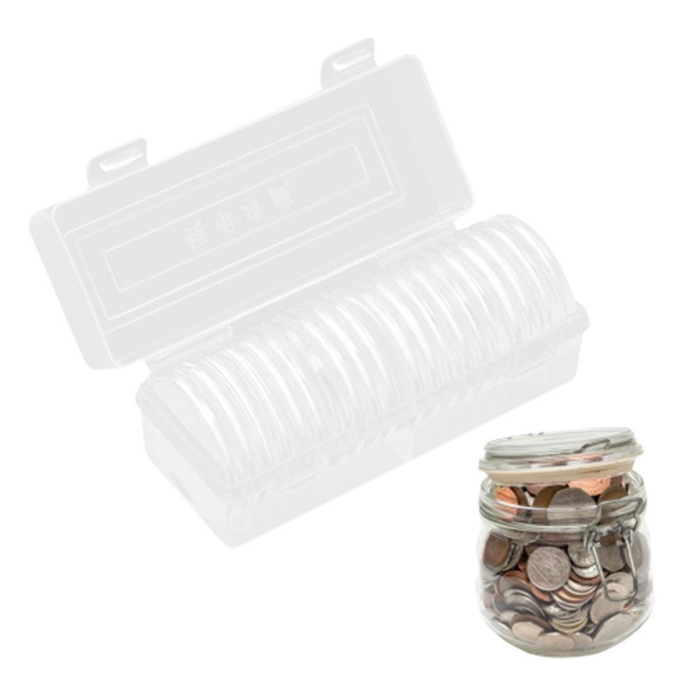 20pcs Ancient Coins Coin Storage Box For 18/23/28/33/38 Mm Coins Coin Holder Capsules Clear Case Box Coins Storage Box Protector