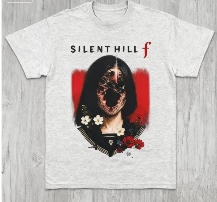 Gaming Lover Unisex Shirt Psychological Horror Game Tshirt Silent Hill F Graphic Printed Tee Men Women Cotton Tops