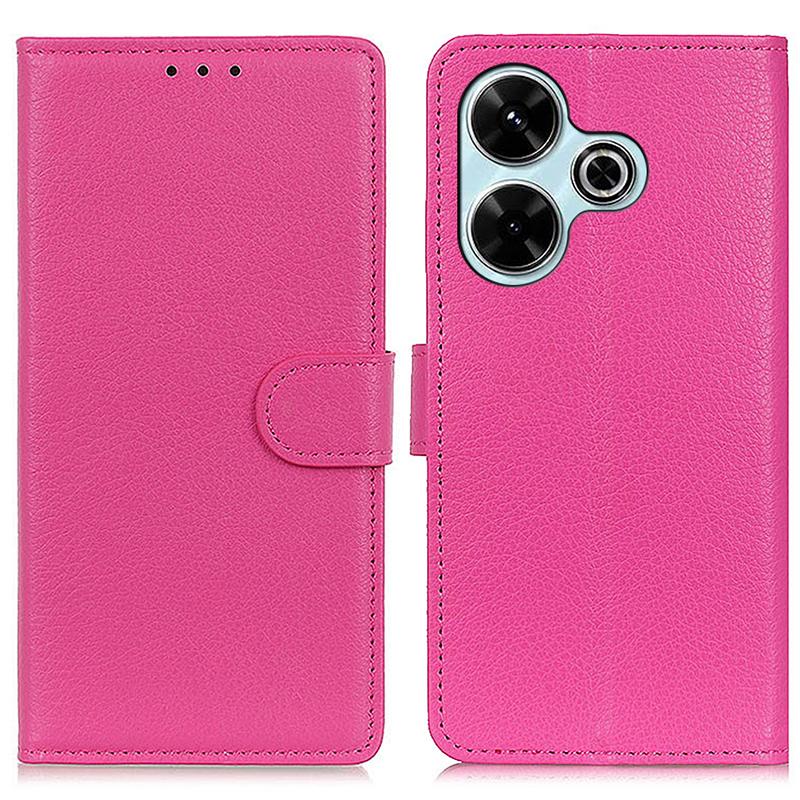 For Xiaomi Redmi 13 5G/13 4G Case Litchi Texture Phone Leather Cover with Wallet Stand