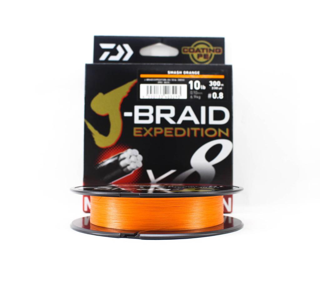 Daiwa PE Line J Braid Expedition X8 300m 10lb Smash Orange (3293)