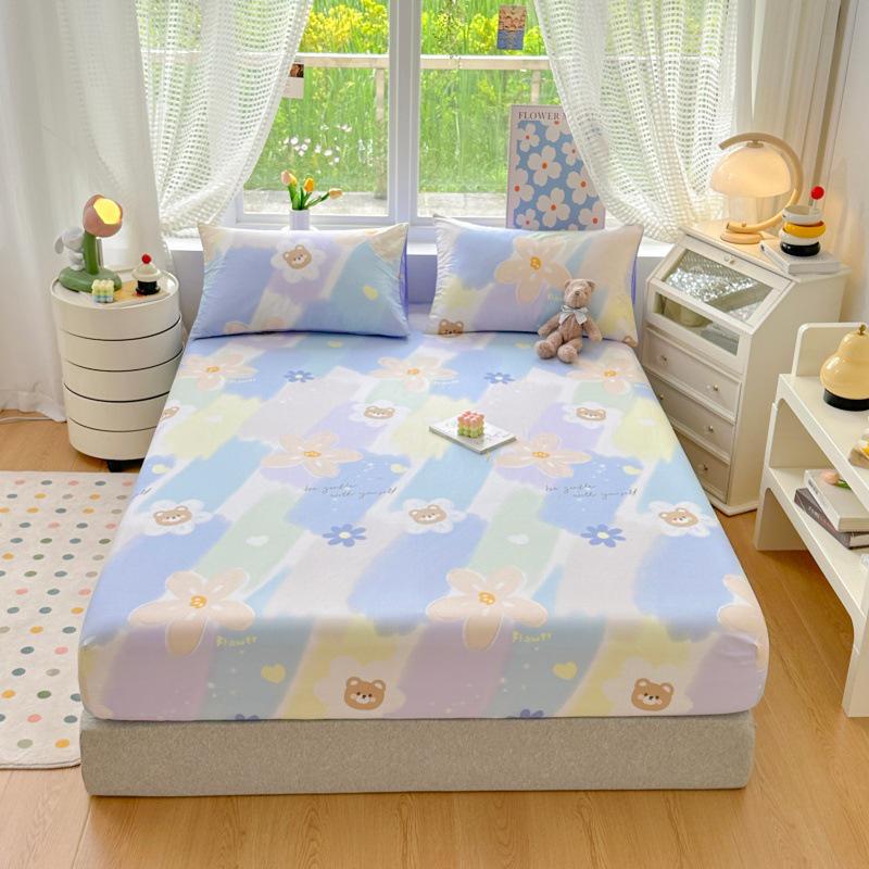 100% Cotton Fitted Sheet: Soft, Printed, Moisture-Wicking, Sweat-Absorbing, Anti-Static Mattress Protector