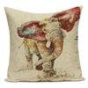 Vintage Style African 3D Animals Elephant Decorative Pillows Case Polyester Sofa Cushion Cover For Living Room Decoration