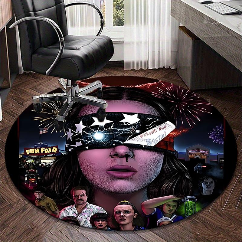 Adventure Friends round carpet Chair cushion Round Entryway Rug, Soft Round Rugs for Living Room, Bedroom, Circle Carpet decor gifts