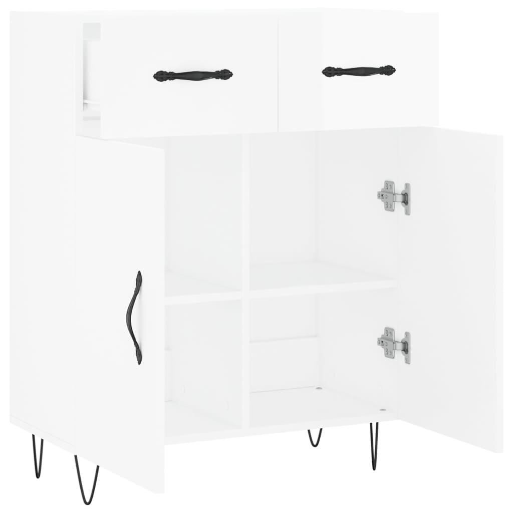 Sideboard High Gloss White 69.5 x 34 x 90 cm Particleboard