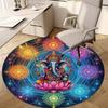 Lotus Meditation Circular Rug Office Decorative Carpet For Living Room Bedroom Door Mat Floor Carpet Computer Chair Area Rug Viking Theme Decor