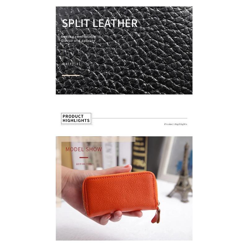 100% Genuine Leather Men's Card Bag, Multifunctional Car Key Bag, Women's Coin Purse