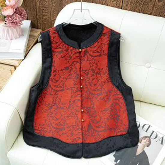 2026 Spring Arrival: Versatile Chinese National Style Sleeveless Vest for Middle-aged and Elderly Women 4XL