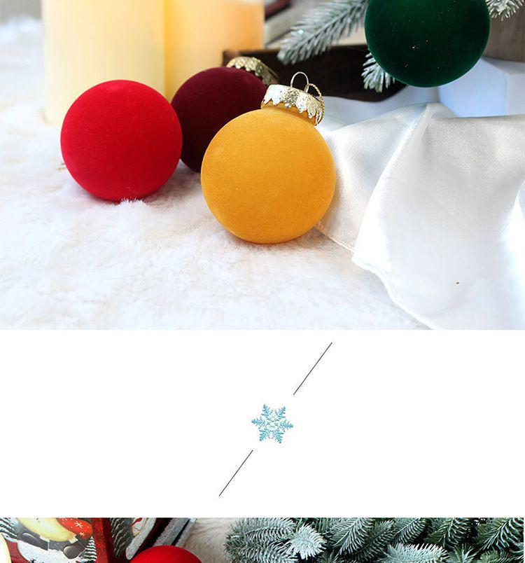 Colorful 6cm Cross-Border Christmas Ornament Balls – Flocked Hanging Decorations
