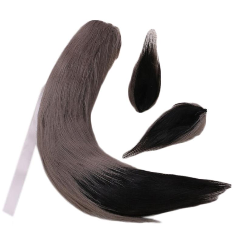 Erwachsene Kinder Cosplay Anime Flauschiges Plüsch Langes Katzenohr Schwanz Kostümzubehör Halloween Party Kostüm Requisite