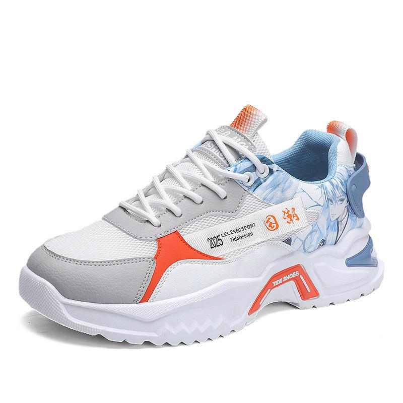 New Platform Running Sneakers Spring Youth Breathable Men's Shoes Heightened Mesh Dad Shoes