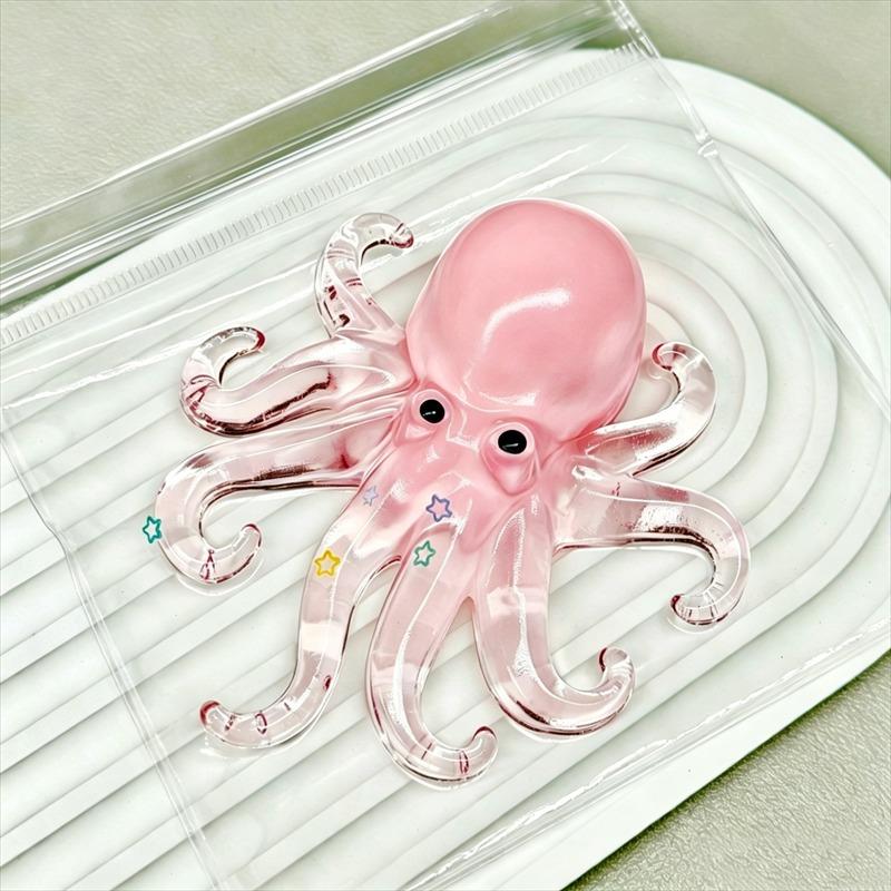Octopus Transparent Squishy Fidget Toy Cute Jelly Glue Super Soft Stretchy Squeeze For Pressure Relief Sensory Anxiety Calming