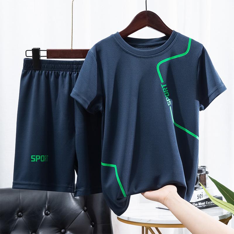 Boys' Sports Suit Summer Kids Running Clothes Sets Boys Football Jersey Short Sleeve Children Sports Training Uniforms Soccer Jerseys 2-piece Set