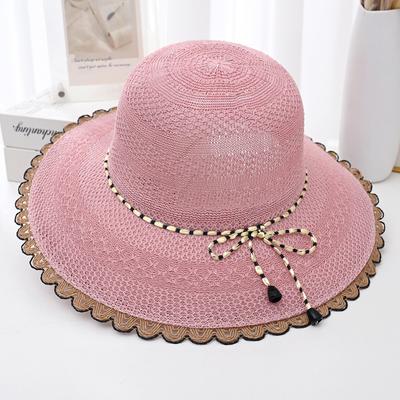 Chapeau de paille pour femme, été, nouveau, à larges bords, protection solaire, tissage de paille extérieur, résistant aux UV, chapeau de soleil, chapeau de plage