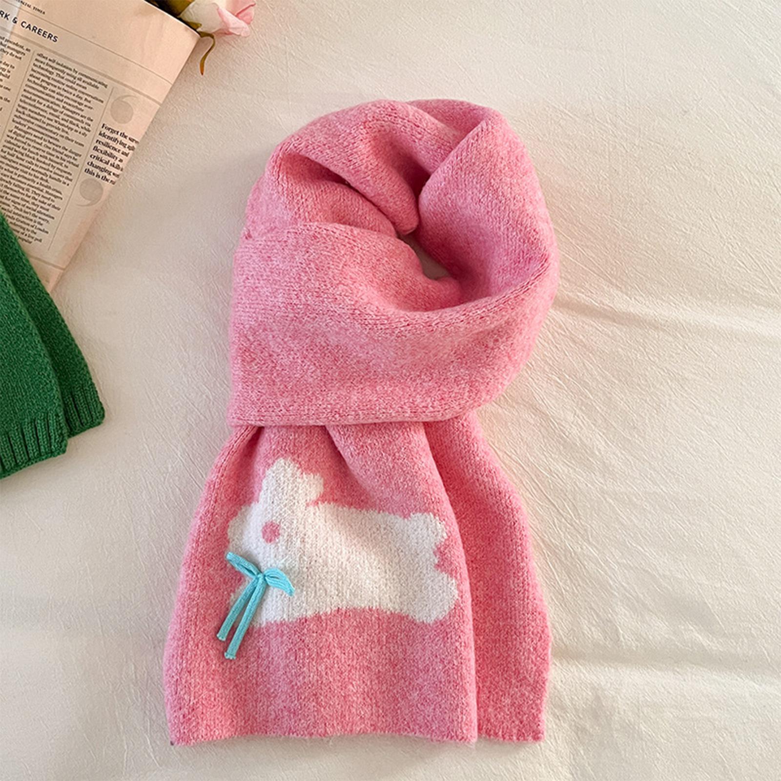 

Ladies Solid Color Soft And Sticky Knitted Cute Scarf And Scarf One Size розовый