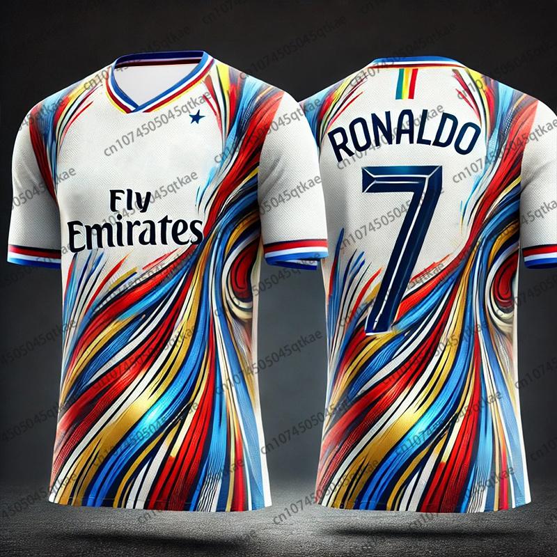 

Спортивная футболка Ronaldo №7, специальное издание, дышащая, быстросохнущая, отводящая пот, спортивная майка, комфортный мужской топ 4XL