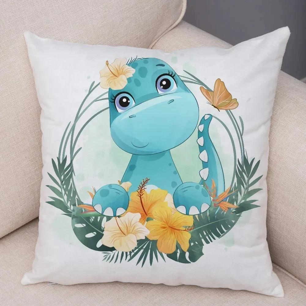 Cartoon Jurassic Dinosaur Decorative Pillowcase Car Ornaments Office Living Room Sofa Home Pillowcase