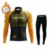 Men's Cycling Long Jackets Thermal Fleece Warm Lightweight Jerseys Camiseta Termica Hombre Invierno  Winter Velvet Warm Cycling Clothing Suit Set