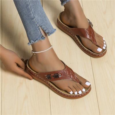 Mode Sommer Neu Zickzack Anhängerlinie Nähen Keil mit Dickem Boden Clip Ausgehöhlt Neue Flip-Flops Damen