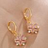 Personality Marquise Zircon Petal Earrings For Women Temperament Versatile Exaggerated Ear Drops Fashion Jewelry