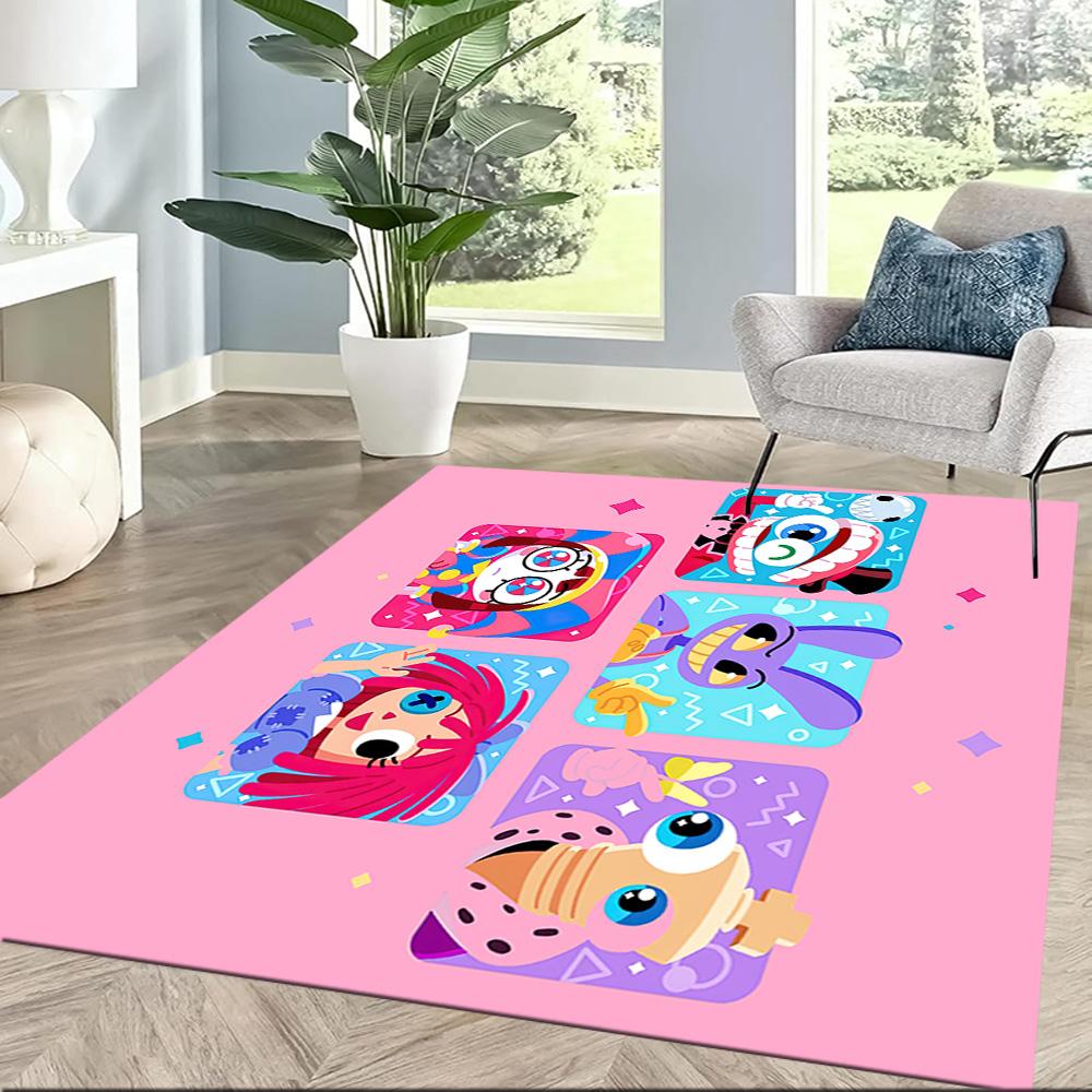 Digital Circus Carpet Perfect for Game Room Dining Room Kitchen Dormitory Anti-slip Rug Decorate Offices Luxury Gift for Birthday, Christmas, Wedding