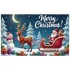 Christmas Decoration Colorful Presents Holiday Banner Santa Claus Banner Santa Sleigh Snowman Banner For Winter Festival Holiday