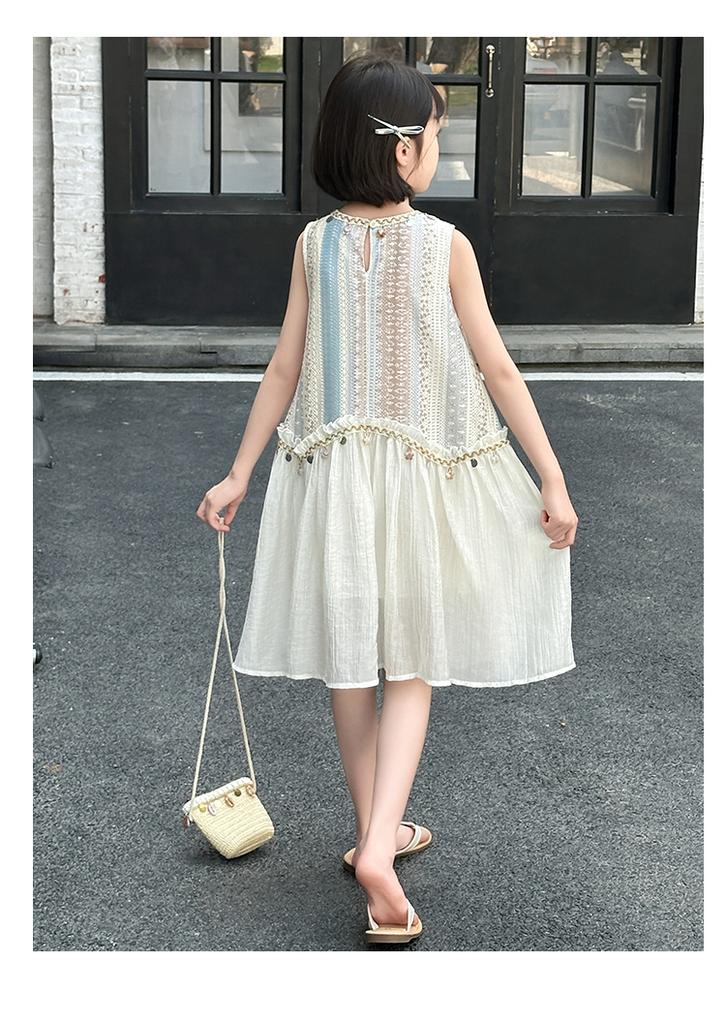 Girls' dress summer 2026 new children's summer dress, stylish bohemian style sleeveless tank top dress