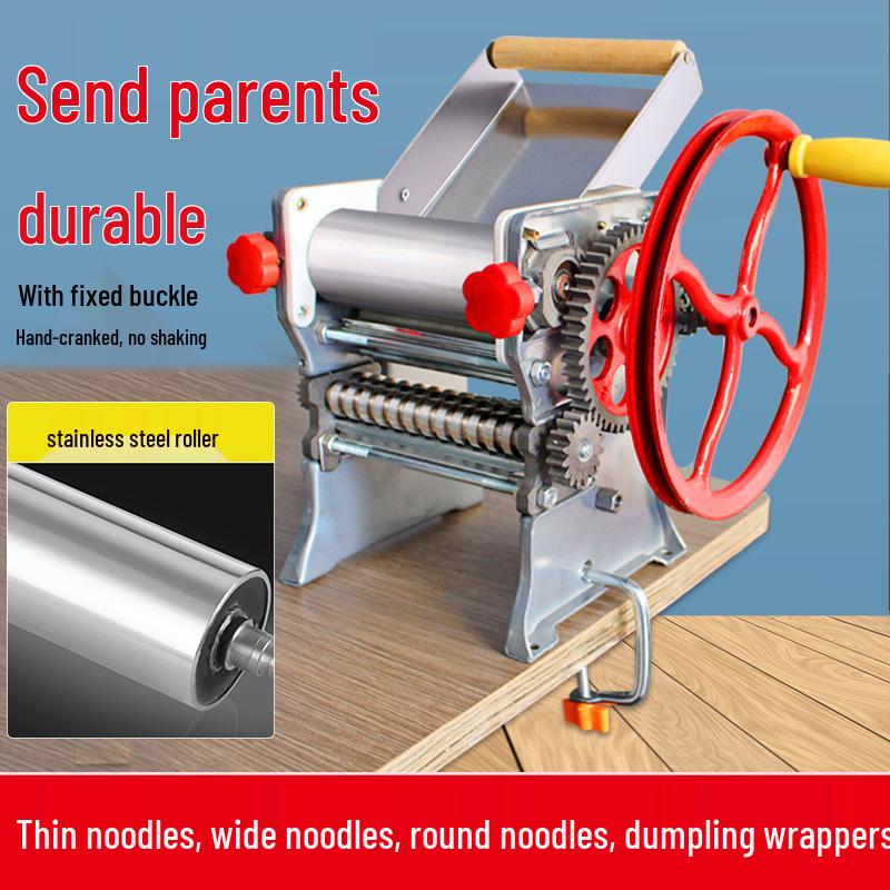 Dough Roller: Multifunctional Hand-Crank Rolling Pin for Dumpling & Wonton Wrappers, Old-Fashioned Manual Noodle Maker