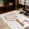 Chinese Embroidered Round Hand Fan,Translucent Silk Palace Fan with Wooden Handle & Tassel for Hanfu,Wedding & Home Decor