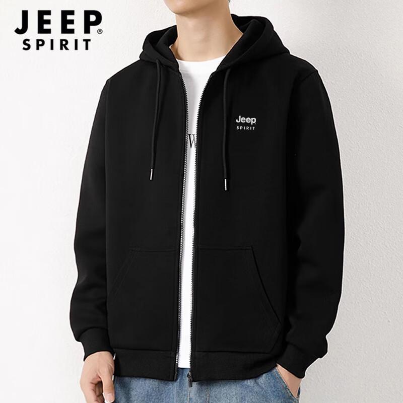 JEEP SPIRIT Men's Casual Hooded Cardigan Jacket