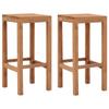 Day and Night - Day and Night Kitchen Bar Stools 2 Units Solid Teak Wood