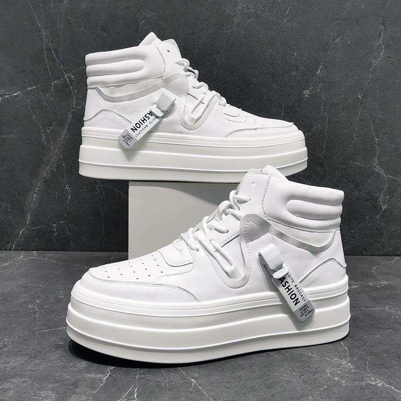 Herrenschuhe mit hohem Schaft Freizeitschuhe modische trendige Schuhe Herrenbekleidungsgeschäft dicke Sohlen erhöhen die Höhe dicke Sohlen schütteln schnell live Wenzhou Schuhe