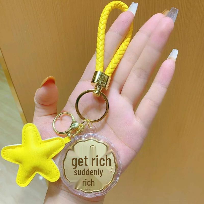999 Pure Gold Mooncake Bag Pendant Keychain - Elegant Festival Gift