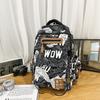 Schoolbag High School Backpack Men Ins Trendy Cool Personality Graffiti College Student Schoolbag Women's Casual Simple Versatile Backpack