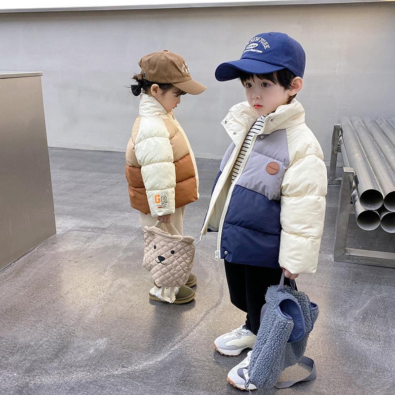 Children's Cotton Clothing, Winter Warm Coat, Baby Stand Collar Cotton Clothing, Children's Clothing, Thick Windproof Men's and Women's Coat