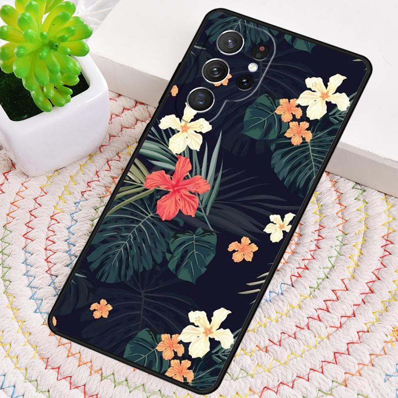Tropical Flowers print TPU Phone Case For Samsung Galaxy note 10 pro S26 S25 S24 S23 S22 Ultra Plus S21 FE S20 Shockproof Cover