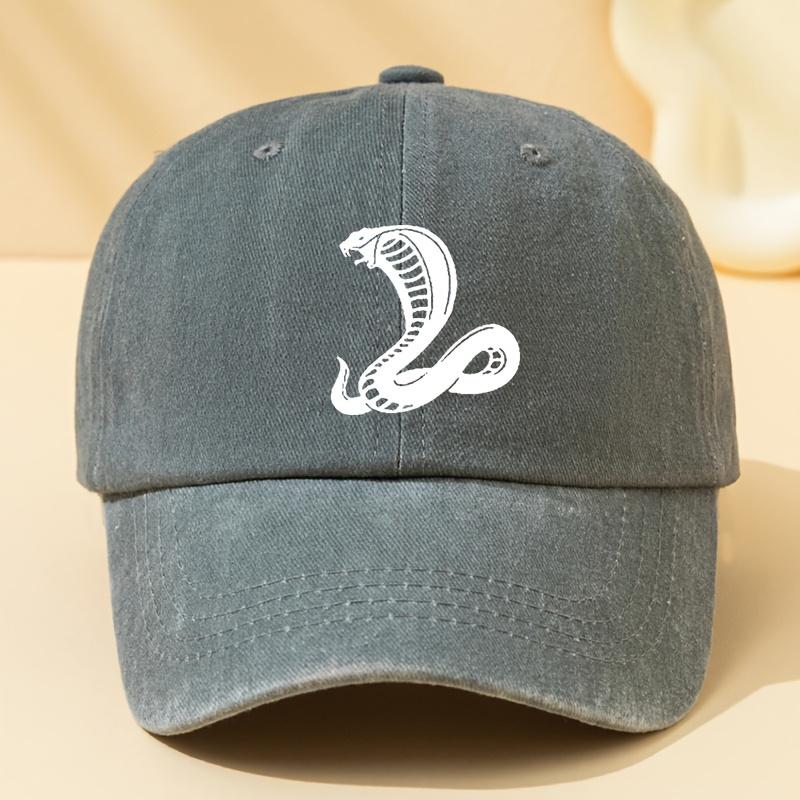 White Snake print retro baseball cap lightweight duckbill cap suitable for outdoor sports, leisure camping, hip-hop, Unisex's dad