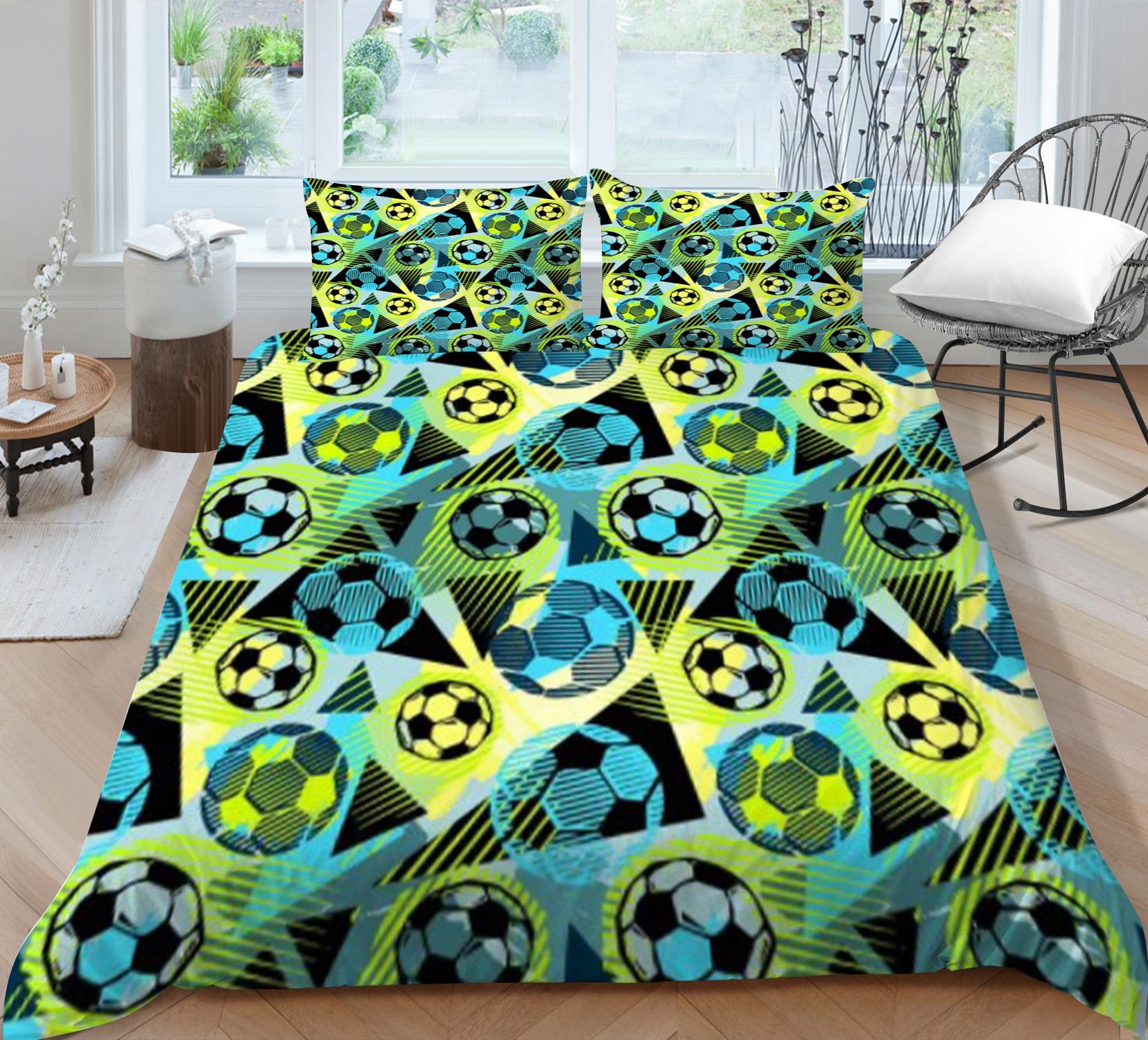 

Домашнее постельное белье с 3D футбольным принтом, постельное белье, покрывала, пододеяльник, комплект постельного белья, наволочка, дышащая микрофибра Single 135x200cm