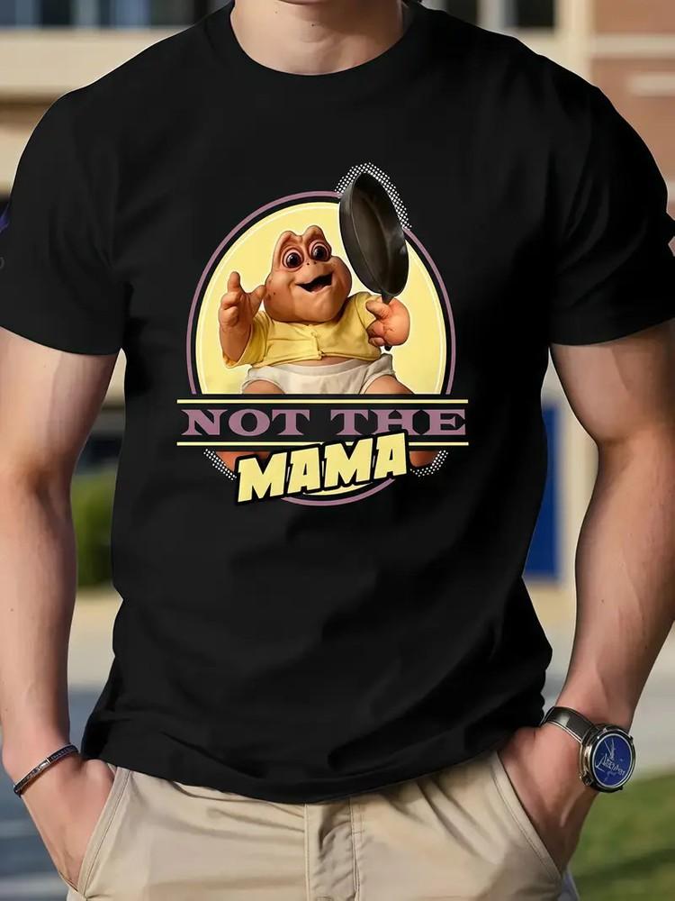 

Retro humor non-mom print T-shirt. Men s and women s black cotton short sleeves, XL