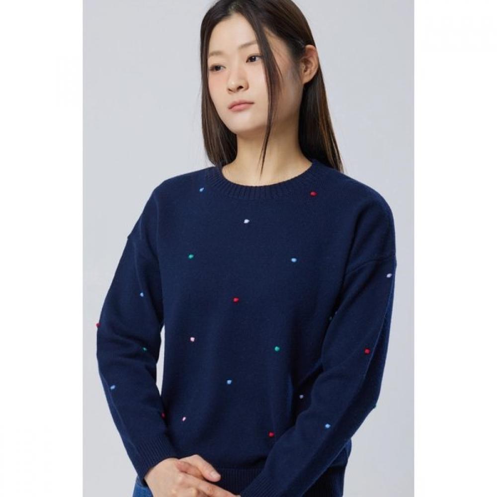 Benetton Intarsia Dot Pattern Knit Bakp07611