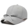 Summer Solid Color Quick-Drying Strap Solid Color Bow Baseball Cap Women's Outdoor Camping Sunshade Cap