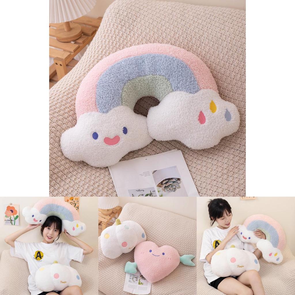 Cute Cloud Shaped Plush Sofa Pillow For Sweet Home Decor Lovely Bedroom And Living Room Backrest Cushion