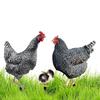 3pcs Chicken Ornaments Yard Art Decor For Backyard Rooster Animals Stakes Animals Sculptures Garden Decoration