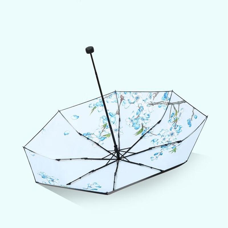 Tiantang 33691E Peach Blossom UV Protection 3-Fold Sun Umbrella (2-Pack)