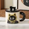 Ceramic Cup Cute Cat Mug with Lid High Value Water Cup for Girls Home Couple Coffee Breakfast Cup for Men