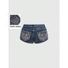 Low Rise Distressed Denim Shorts Female Jeans Womens Jeans Shorts Vintage Y2K Punk Style Embroidered Hot Pants
