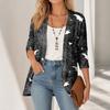 Cardigan décontracté léger ample à manches 3/4 imprimé pour femme pour Halloween
