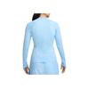 Nike Swim Letter Print Outdoor Casual Sports Zip Collar Long Sleeve Breathable UV Protection Sun Protection Women Tops Water-Blue FZ6336-407