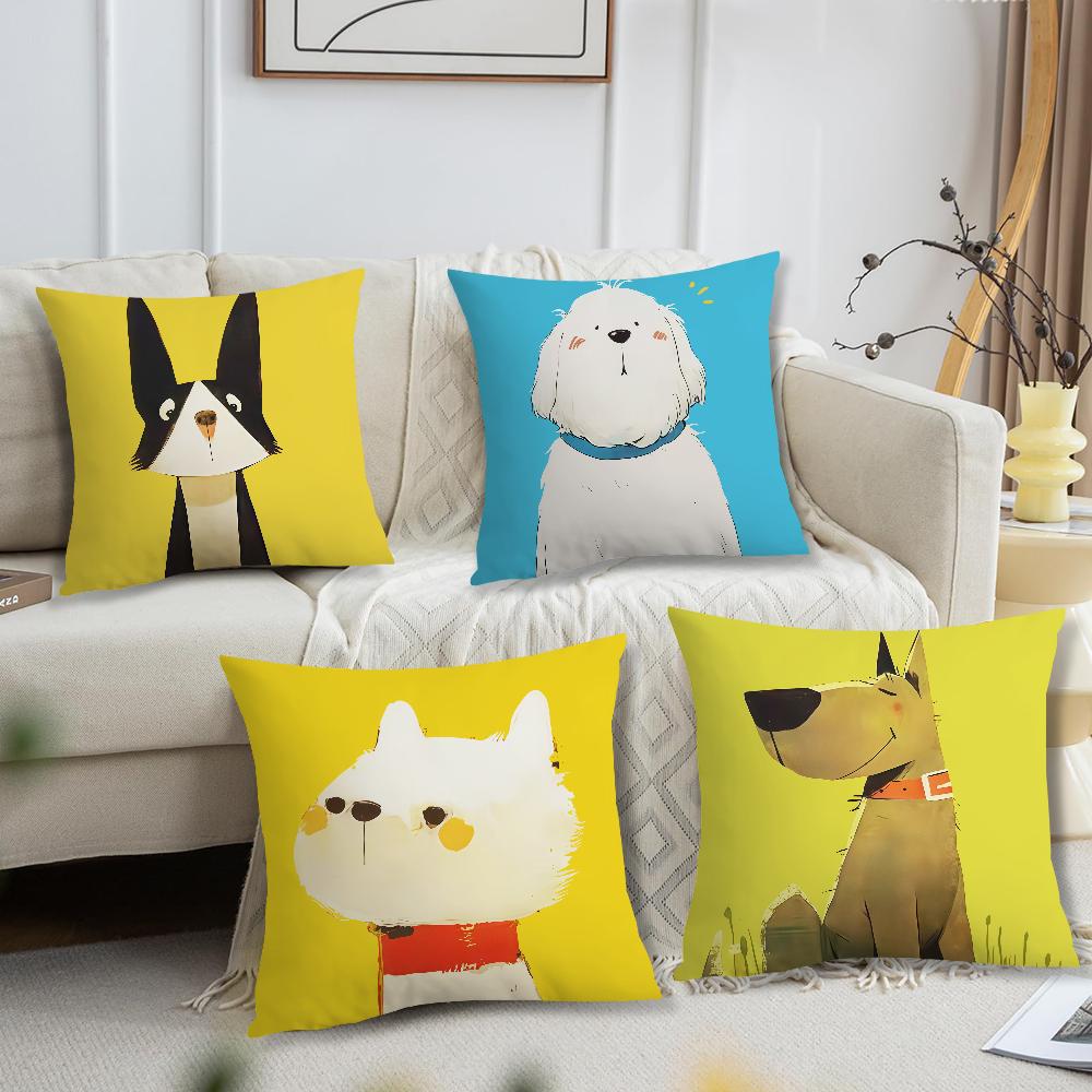 Cute Puppy PatternS cushion cover For Pillow Printing Sofa Decoration Home Car Room Coffee Shop Office Nordic Simplicity