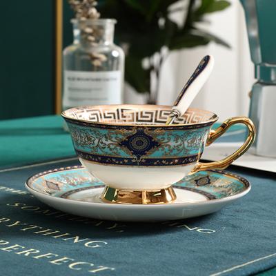 Coffee Cup Small Luxury Set Single Bone China British Ceramic High-End Flower Tea Cup Exquisite Afternoon Tea Set